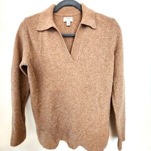 Women's Crew Factory Super Soft Sweater Polo in Tan XXS
